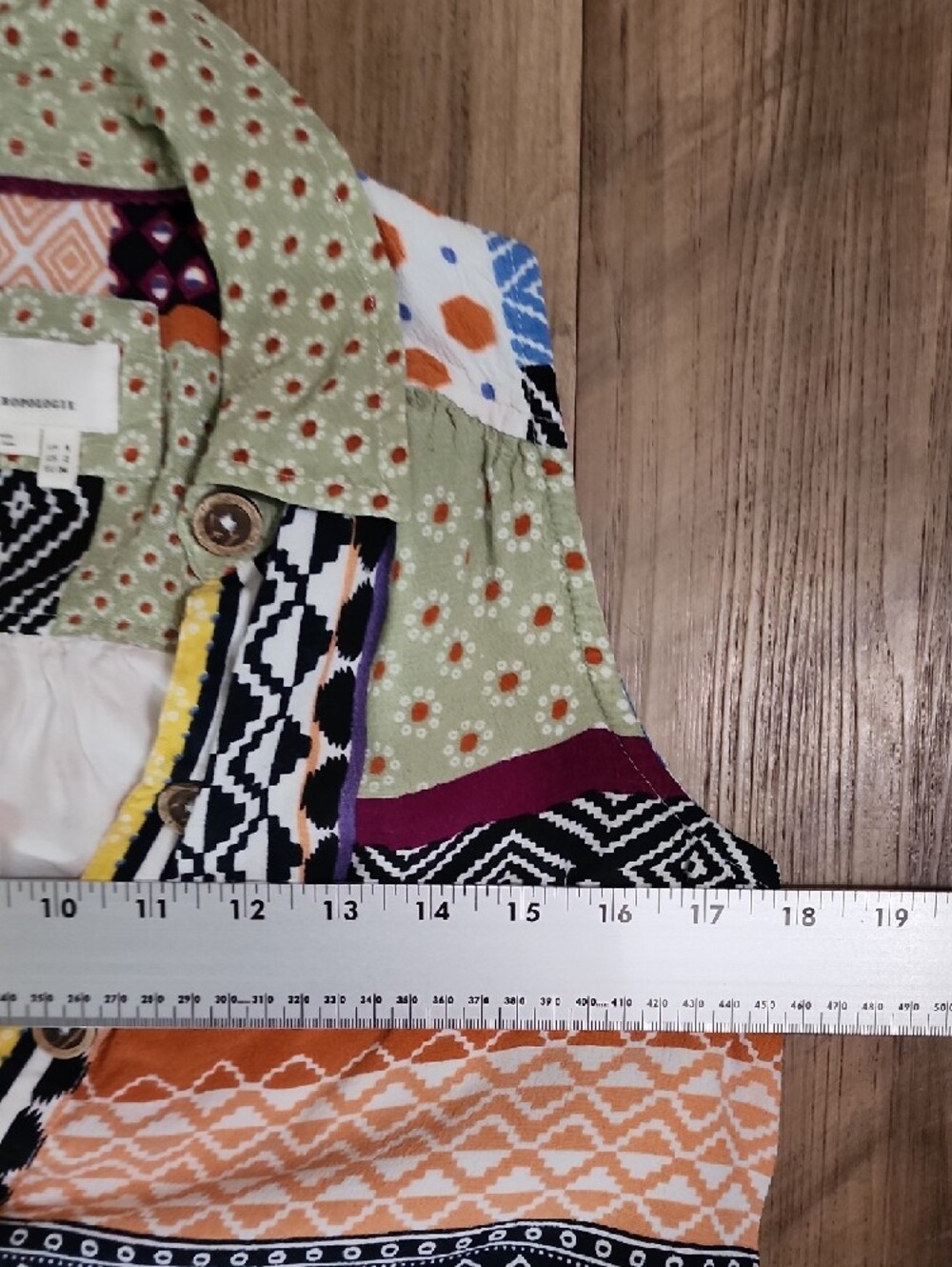 Sleeveless Patchwork Print Button-Front Dress - Multicolor - Picture 8 of 9